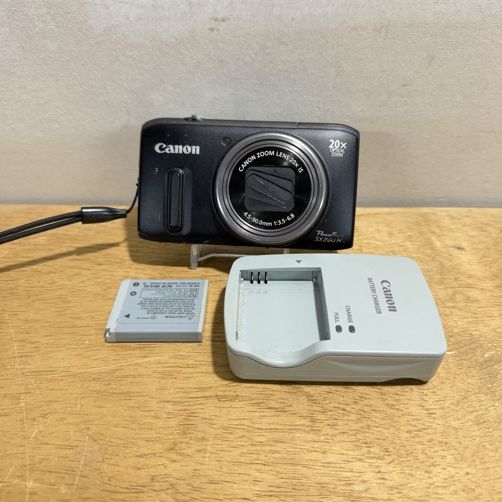 Canon PowerShot SX260 HS 12.1MP Digital Camera 20x W/ Charger Working NO FLASH
